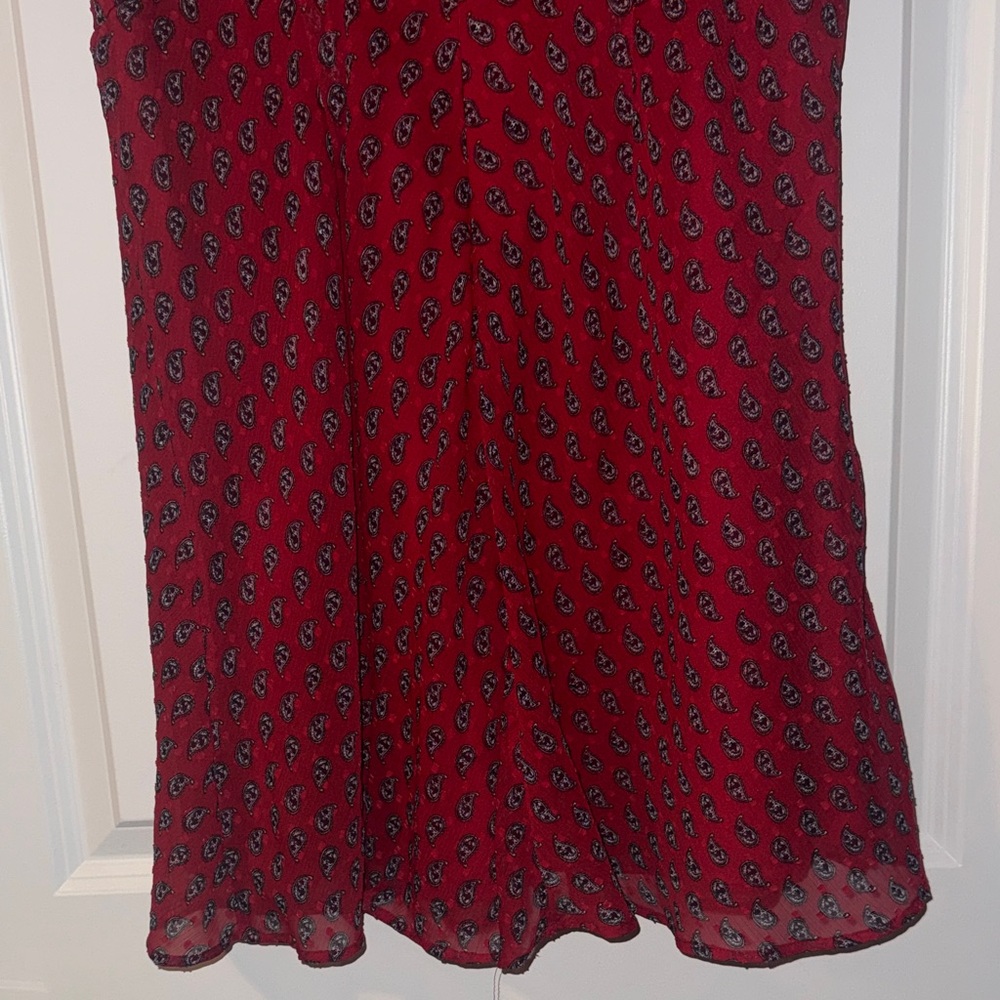 LOFT Red Mini Dress with Pattern - Picture 5 of 6